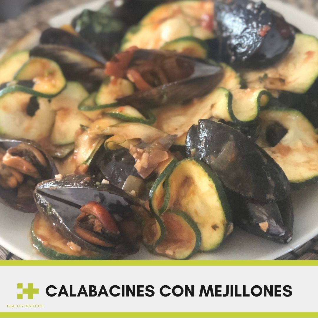 Calabacines con mejillones